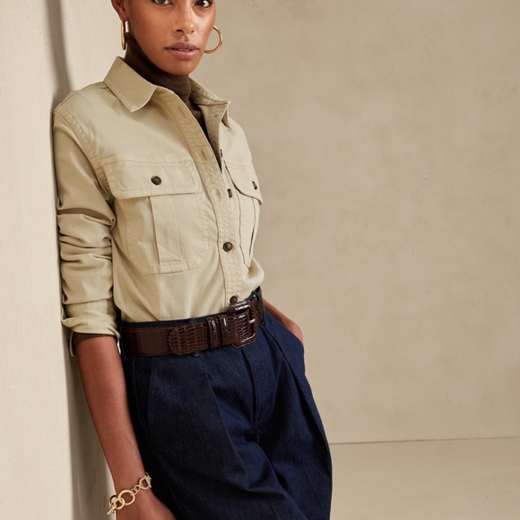 Reduced! BANANA REPUBLIC Cotton 4-season Shirt/Jacket, Large, Wheat - Picture 3 of 12